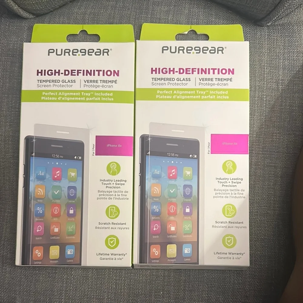 (2) High-Definition Tempered Glass Screen Protector - White